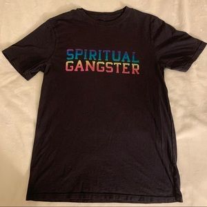 spiritual gangster tee w rainbow metallic logo